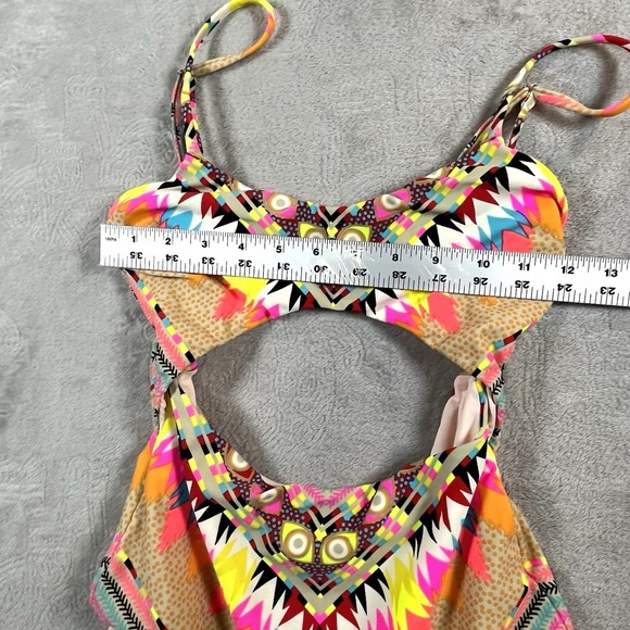 Mara Hoffman Swim Rising Palm Cutout‎ One-piece Swimsuit Blue Womens XSmall - Picture 2 of 8